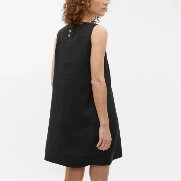 Vintage 100% Linen Sleeveless Women’s Summer Beach Party Dress - Image 3