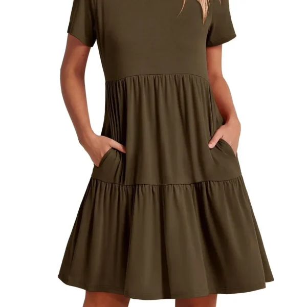 Women's Summer Sleeveless Maxi Dress Loose Pleated Layered Casual Fit - Image 4