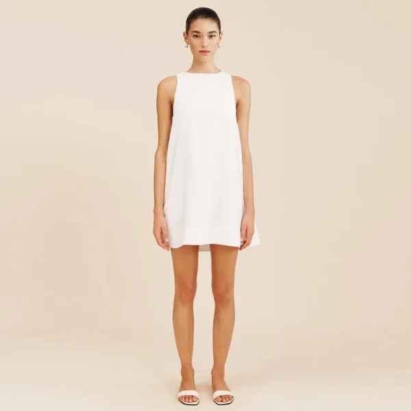 Vintage 100% Linen Sleeveless Women’s Summer Beach Party Dress - Image 4