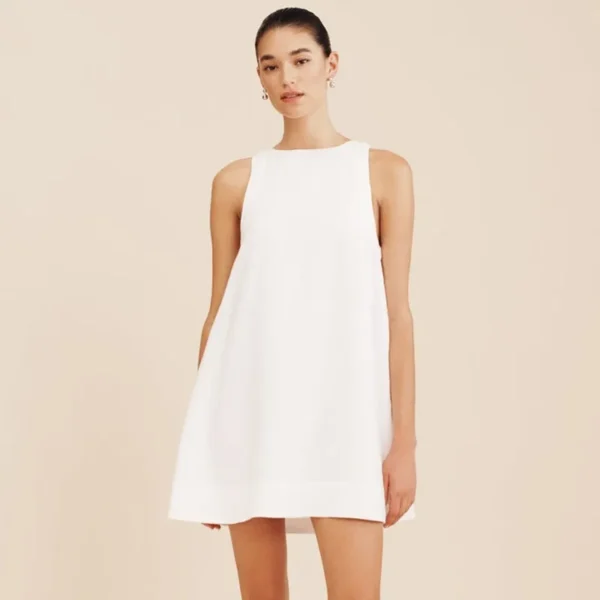 Vintage 100% Linen Sleeveless Women’s Summer Beach Party Dress - Image 2