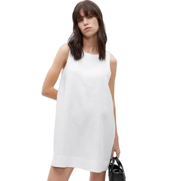 Vintage 100% Linen Sleeveless Women’s Summer Beach Party Dress - Image 5