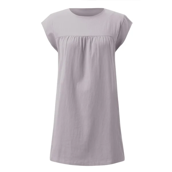 Women’s Cotton Linen Sleeveless Sundress Casual Loose Beach Holiday Wear - Image 3
